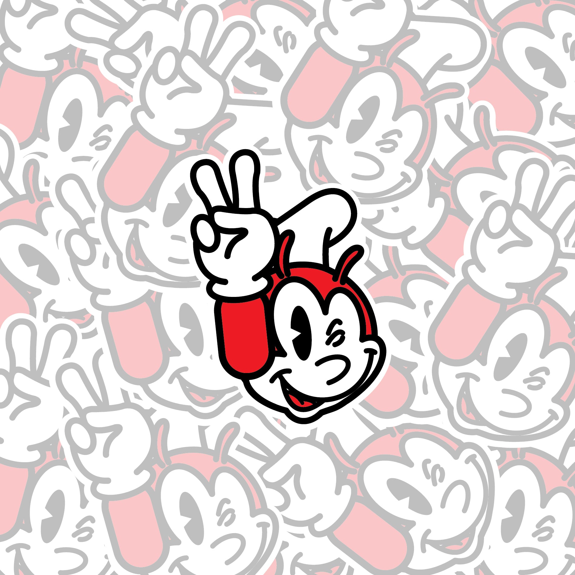 Jolly Peace Sign (Hand Up) Sticker